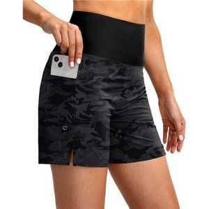 Women's 5" High Waisted Swim Board Shorts with Phone Pockets UPF 50+
